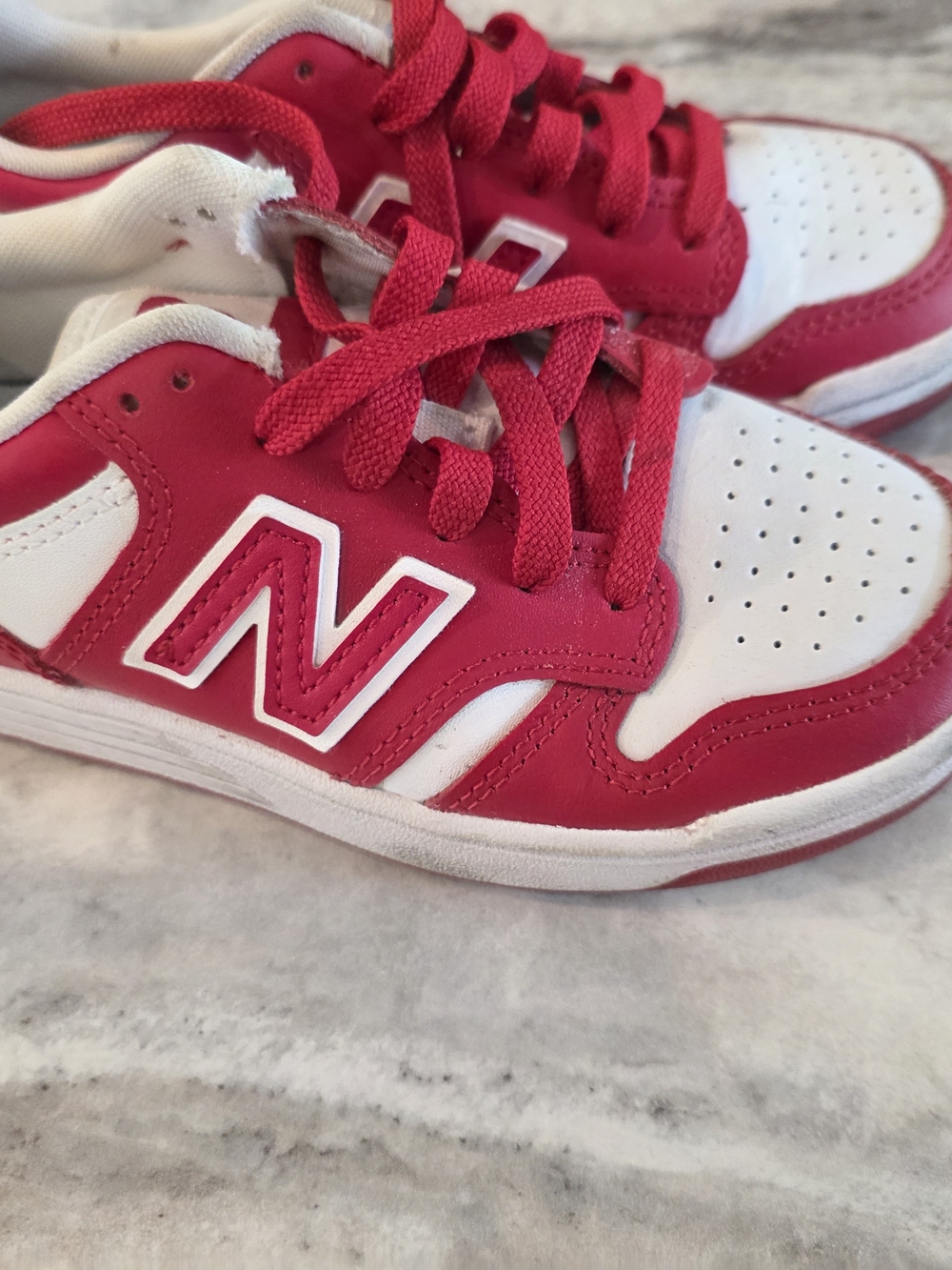 New Balance Kids' Red and White Athletic Sneakers Size 12 Toddler
